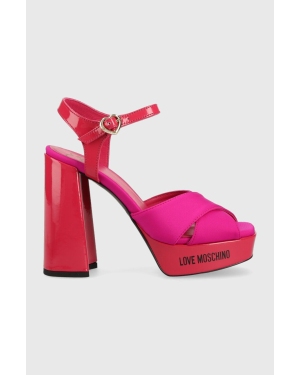 Love Moschino sandały San Lod Quadra 120 kolor różowy JA1605CG1G
