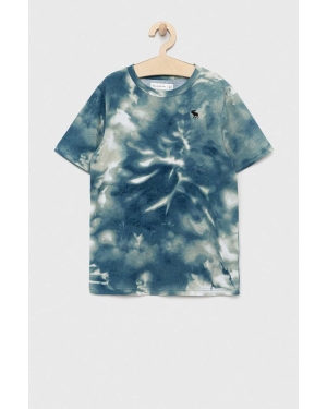 Abercrombie & Fitch t-shirt bawełniany dziecięcy kolor niebieski wzorzysty