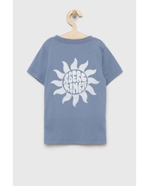 Abercrombie & Fitch t-shirt dziecięcy kolor niebieski