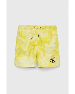 Calvin Klein Jeans szorty kąpielowe dziecięce kolor żółty