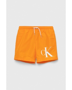 Calvin Klein Jeans szorty kąpielowe dziecięce kolor pomarańczowy