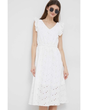 PS Paul Smith sukienka bawełniana kolor biały mini rozkloszowana