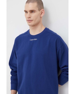 Calvin Klein Performance bluza dresowa CK Athletic kolor niebieski gładka