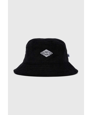 DC kapelusz sztruksowy kolor czarny bawełniany