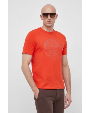 North Sails t-shirt bawełniany męski kolor pomarańczowy z nadrukiem