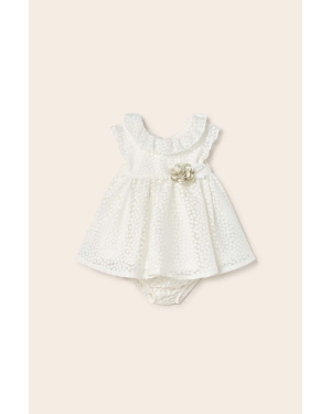 Mayoral Newborn sukienka dziecięca kolor beżowy mini rozkloszowana