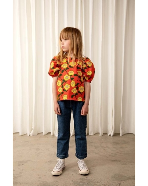 Mini Rodini bluzka bawełniana dziecięca kolor pomarańczowy wzorzysta