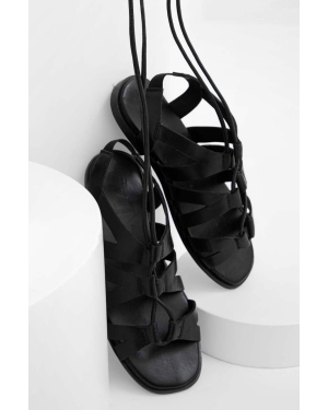 Answear Lab sandały skórzane damskie kolor czarny
