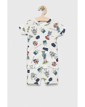GAP piżama bawełniana dziecięca x Pixar kolor biały wzorzysta