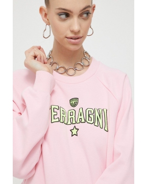 Chiara Ferragni bluza damska kolor różowy z aplikacją