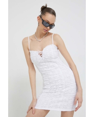 Hollister Co. sukienka kolor biały mini dopasowana