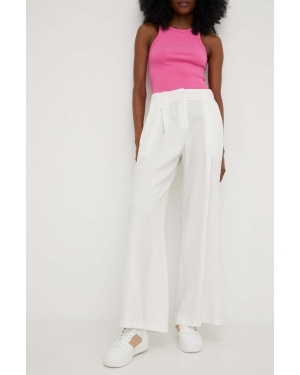 Answear Lab spodnie z lnem kolor beżowy proste high waist