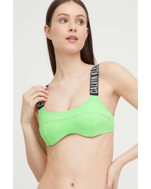 Calvin Klein biustonosz kąpielowy kolor zielony miękka miseczka