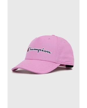 Champion czapka z daszkiem bawełniana kolor fioletowy z aplikacją