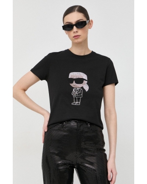 Karl Lagerfeld t-shirt bawełniany kolor czarny