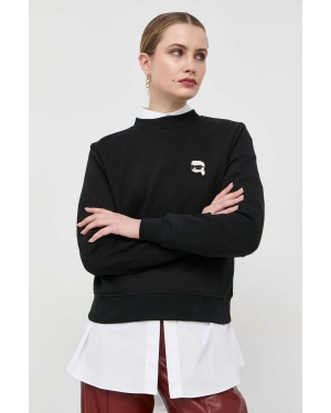 Karl Lagerfeld bluza damska kolor czarny z aplikacją
