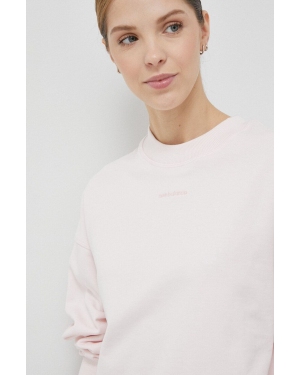 New Balance bluza bawełniana damska kolor różowy gładka WT23555WAN-WAN