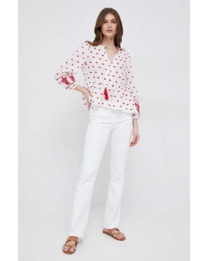 Pepe Jeans bluzka Bianca damska kolor biały wzorzysta