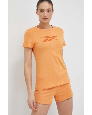 Reebok t-shirt bawełniany kolor pomarańczowy