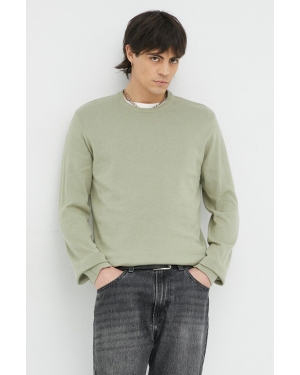 Wrangler sweter bawełniany kolor zielony lekki