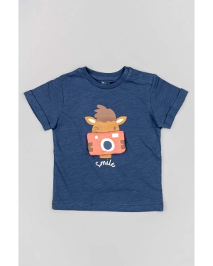 zippy t-shirt bawełniany dziecięcy kolor granatowy z nadrukiem