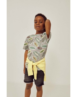 zippy t-shirt bawełniany dziecięcy kolor szary z nadrukiem