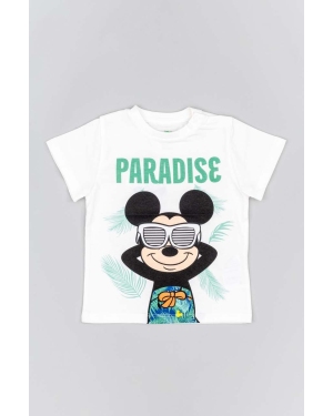 zippy t-shirt bawełniany dziecięcy x Disney kolor biały z nadrukiem