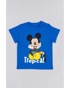 zippy t-shirt bawełniany dziecięcy x Disney kolor niebieski z nadrukiem