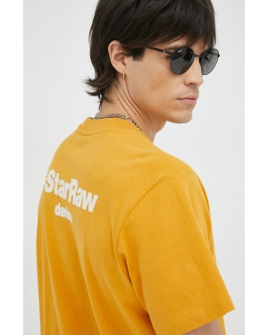 G-Star Raw t-shirt bawełniany kolor pomarańczowy z aplikacją