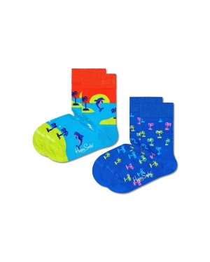 Happy Socks skarpetki dziecięce Kids Sunset 2-pack kolor niebieski
