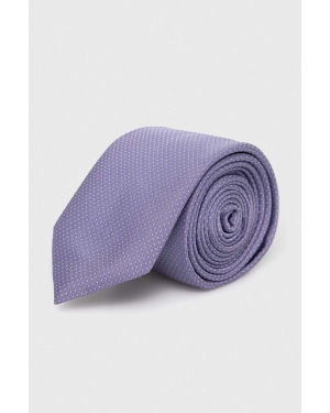 HUGO krawat jedwabny kolor fioletowy