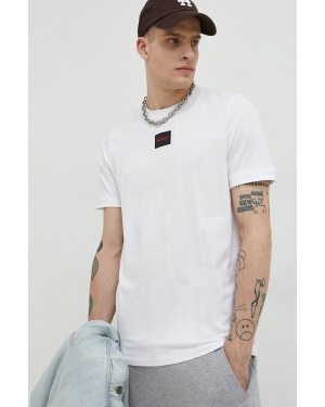 HUGO t-shirt bawełniany kolor biały z aplikacją 50447978
