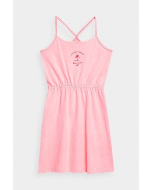 4F sukienka dziecięca F026 kolor różowy mini rozkloszowana