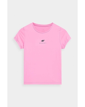 4F t-shirt dziecięcy kolor fioletowy z nadrukiem