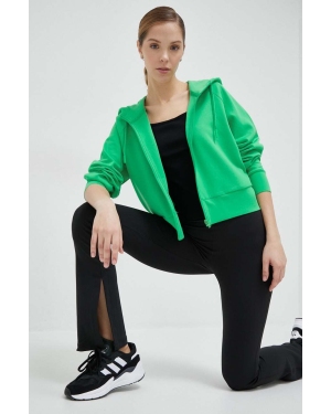 4F bluza damska kolor zielony z kapturem gładka