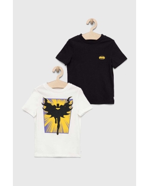 GAP t-shirt bawełniany dziecięcy x DC 2-pack kolor czarny z nadrukiem