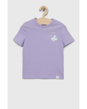 GAP t-shirt bawełniany dziecięcy x Disney kolor fioletowy z nadrukiem