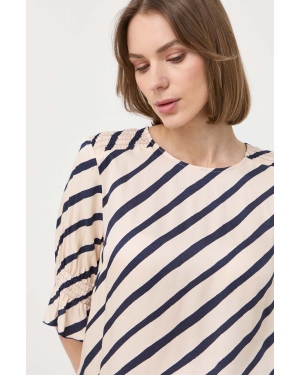 MAX&Co. bluzka damska kolor beżowy wzorzysta