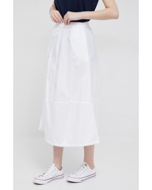 Deha spódnica bawełniana kolor biały midi rozkloszowana