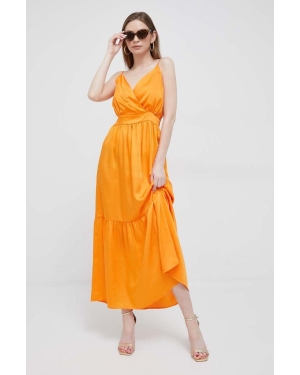 Artigli sukienka kolor pomarańczowy maxi rozkloszowana