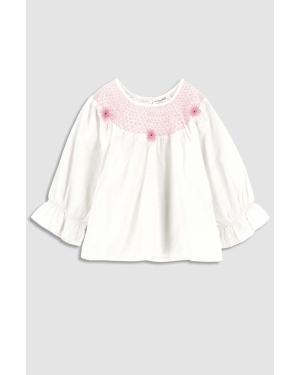 Coccodrillo bluzka bawełniana dziecięca kolor biały z aplikacją