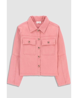 Coccodrillo kurtka jeansowa dziecięca kolor różowy
