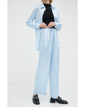 Résumé spodnie damskie kolor niebieski szerokie high waist