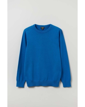 OVS sweter bawełniany dziecięcy kolor niebieski