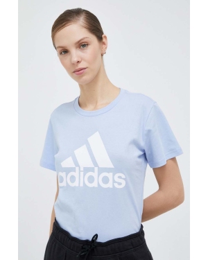 adidas t-shirt bawełniany kolor niebieski