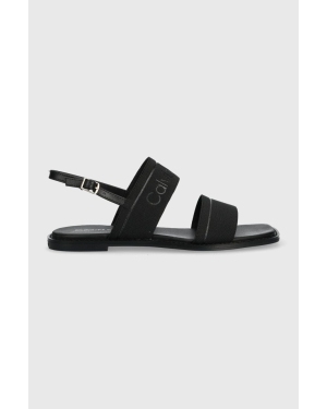 Calvin Klein sandały SQUARED SANDAL HE damskie kolor czarny HW0HW01496