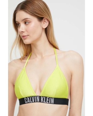 Calvin Klein biustonosz kąpielowy kolor zielony lekko usztywniona miseczka