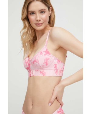 Calvin Klein biustonosz kąpielowy kolor różowy lekko usztywniona miseczka