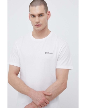 Columbia t-shirt męski kolor biały z nadrukiem 1680053.SS23-112