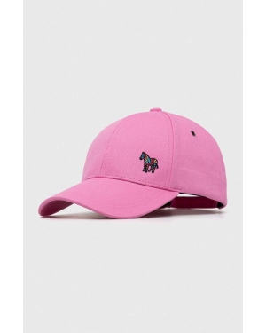 Paul Smith czapka bawełniana kolor różowy gładka